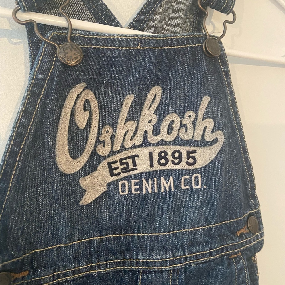 Vintage Oshkosh B'gosh Vestbak Blue Jean Denim Retro Baby Overalls 18-24 months